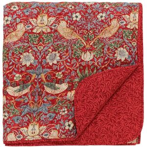 Morris & Co William Morris Bedding, Strawberry Thief Bedspread, Crimson Morris & Co William Morris Bedding, Strawberry Thief Bedspread, Crimson