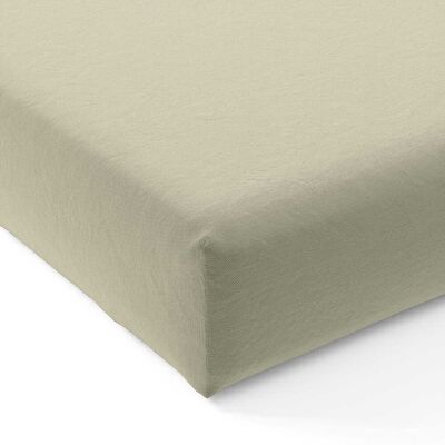 Bedeck of Belfast 200 Thread Count Plain Dye Double Fitted Sheet, Sage Bedeck of Belfast 200 Thread Count Plain Dye Double Fitted Sheet, Sage