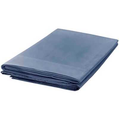 Bedeck of Belfast Fine Linens 300 Thread Count Egyptian Cotton Single Flat Sheet, Denim Bedeck of Belfast Fine Linens 300 Thread Count Egyptian Cotton Single Flat Sheet, Denim