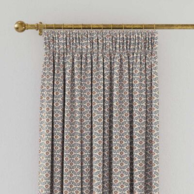 Joules Floral Foulard Lined Curtains 90" x 54", Blue/Creme Joules Floral Foulard Lined Curtains 90" x 54", Blue/Creme