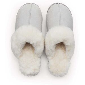 Murmur Tilda Faux Fur Slippers Size 6-7, Cloud Grey Murmur Tilda Faux Fur Slippers Size 6-7, Cloud Grey
