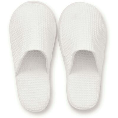 Murmur Spa Collection Waffle Slippers, White Murmur Spa Collection Waffle Slippers, White