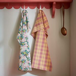 Land & Shore Woven Check & Berry Grove Tea Towels, Multi - Set of 2 Land & Shore Woven Check & Berry Grove Tea Towels, Multi - Set of 2