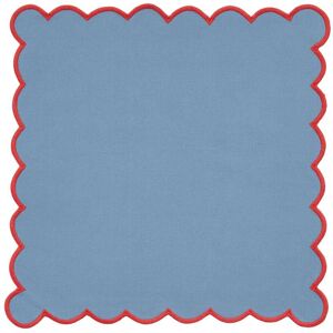 Land & Shore Scallop Trim Napkins, Blue/Red Land & Shore Scallop Trim Napkins, Blue/Red