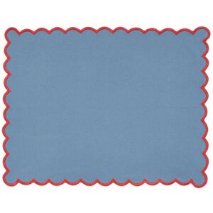 Land & Shore Scallop Trim Placemat, Blue/Red Land & Shore Scallop Trim Placemat, Blue/Red