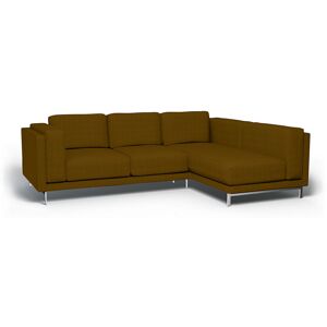 IKEA - Nockeby 3 Seat Sofa with Right Chaise Cover, Turmeric, Velvet - Bemz- Yellow & Orange