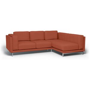IKEA - Nockeby 3 Seat Sofa with Right Chaise Cover, Burnt Orange, Linen - Bemz- Yellow & Orange