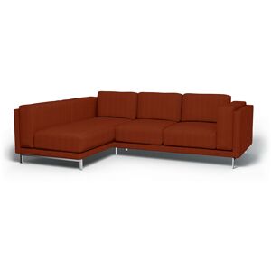IKEA - Nockeby 3 Seater Sofa with Left Chaise Cover, Burnt Sienna, Velvet - Bemz- Red, Pink & Purple
