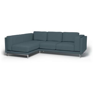 IKEA - Nockeby 3 Seater Sofa with Left Chaise Cover, Duck Egg, Velvet - Bemz- Blue