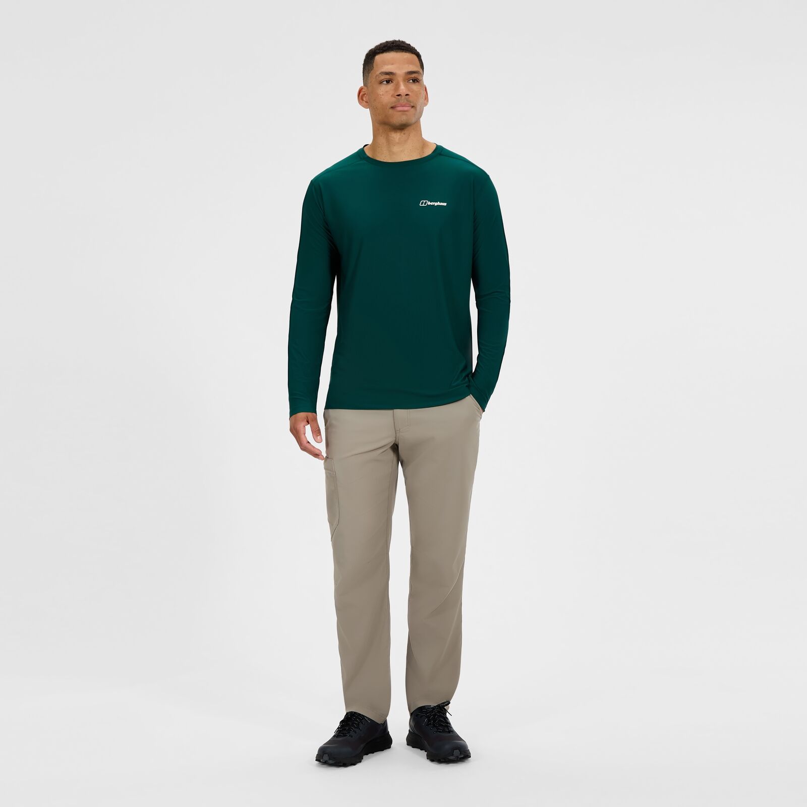 Berghaus Men's 24/7 Crew Long Sleeve Tech Tee - Green 2X-Large Men's