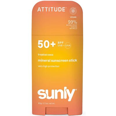 Attitude Sunly Mineral Sunscreen Stick Face & Body - SPF 50 - Tropi... Attitude Sunly Mineral Sunscreen Stick Face & Body - SPF 50 - Tropi...