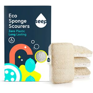 Seep Compostable Sponge With Loofah Scourer - 4 Pack