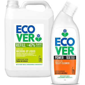 Ecover Lemon & Aloe Washing Up Liquid & Power Toilet Cleaner Mixed ... Ecover Lemon & Aloe Washing Up Liquid & Power Toilet Cleaner Mixed ...