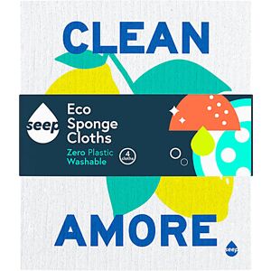 Seep Limited Edition Clean With Amore Sponge Cloths - 4 pack Seep Limited Edition Clean With Amore Sponge Cloths - 4 pack