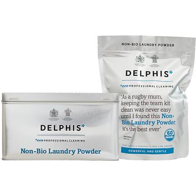 Delphis Eco Non-Bio Laundry Powder 1.2kg with FREE Refill Tin Delphis Eco Non-Bio Laundry Powder 1.2kg with FREE Refill Tin
