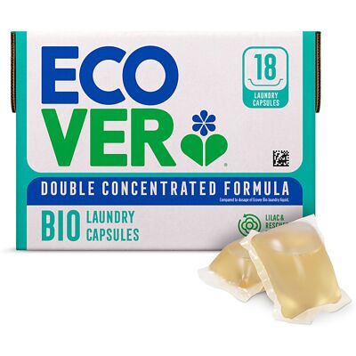Ecover - Bio Laundry Capsules - Lilac & Rescued Rose - 18 Count Ecover - Bio Laundry Capsules - Lilac & Rescued Rose - 18 Count