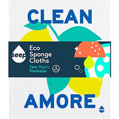 Seep Limited Edition Clean With Amore Sponge Cloths - 4 pack Seep Limited Edition Clean With Amore Sponge Cloths - 4 pack