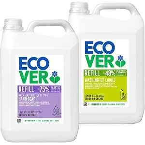 Ecover Hand Soap & Lemon & Aloe Vera Washing Up Liquid 5L Mixed Bundle Ecover Hand Soap & Lemon & Aloe Vera Washing Up Liquid 5L Mixed Bundle