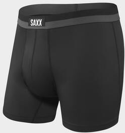 Saxx Men's Sport Mesh Boxer Brief, Black  - Black - Size: Small