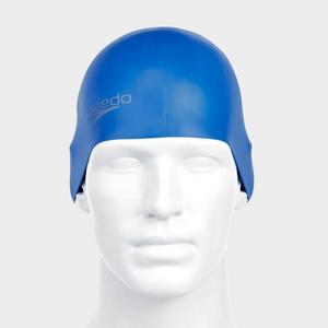 Speedo Plain Moulded Swimming Cap, Blue  - Blue - Size: One Size