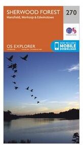 Ordnance Survey Explorer 270 Sherwood Forest Map With Digital Version, Orange  - Orange - Size: One Size