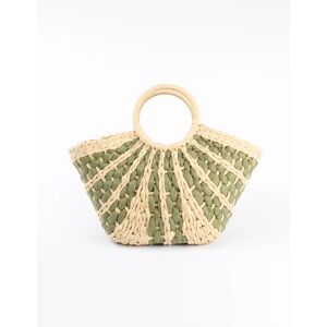 Blue Vanilla 2 Colour Woven Handbag - ONE / BEIGE -