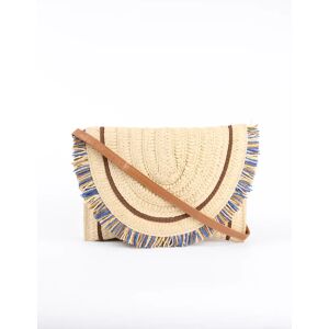 Blue Vanilla Woven Fringe Detail Clutch Bag With Attachable Strap - ONE / STONE -