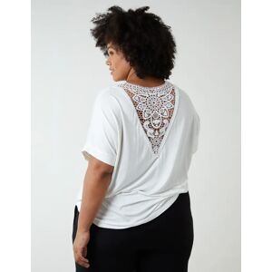 Blue Vanilla Curve Medallion Lace Back Top - 26/28 / IVORY - female