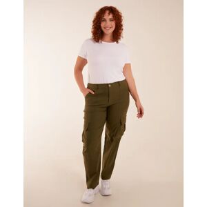 Blue Vanilla Curve Straight Leg Pocket Detail Cargo Joggers - 22/24 / KHAKI - female