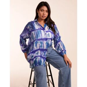 Blue Vanilla Curve Tie Dye Shirt - 22/24 / BLUE - female