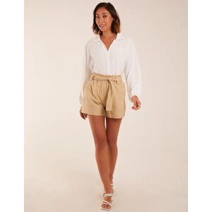 Blue Vanilla Belted Shorts - S / STONE -