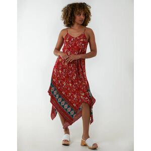 Blue Vanilla Hanky Hem Cami Strap Dress - S/M / RED PATTERN - female