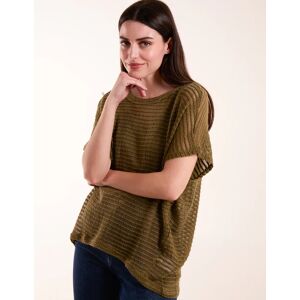 Blue Vanilla Crochet Batwing Oversized Top - S/M / KHAKI - female