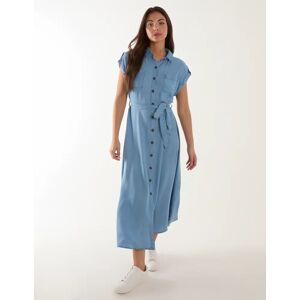 Blue Vanilla Midi Tencel Shirt Dress - 14 / MID DENIM - female