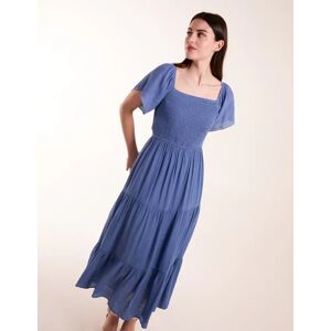 Blue Vanilla Square Neck Flutter Sleeve Dress - S / DENIM - female