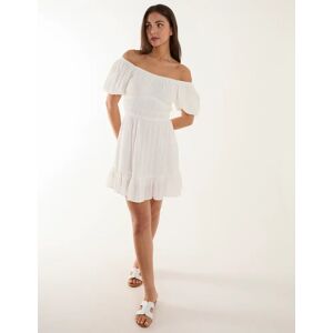 Blue Vanilla Puff Ball Mini Dress - 14 / IVORY - female