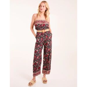 Blue Vanilla Belted Bandeau Jumpsuit - 14 / RED PATTERN - female