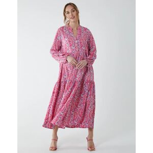 Blue Vanilla Paisley Button Down Dress - M / PINK - female