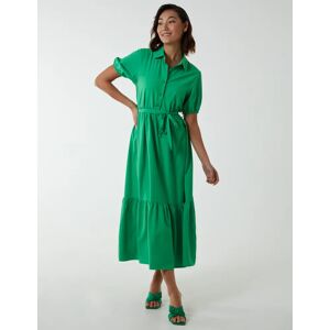 Blue Vanilla Belted Tiered Midi Dress - 12 / GREEN - female
