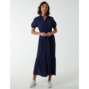 Blue Vanilla Belted Tiered Maxi Dress - 14 / NAVY - female