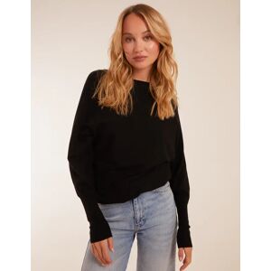 Blue Vanilla Boat Neck Batwing Jumper - S/M / BLACK - female