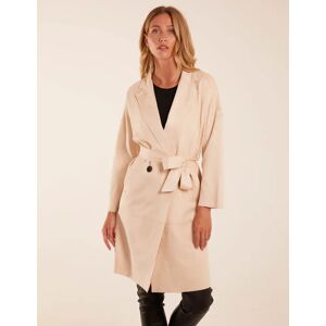 Blue Vanilla Waist Detail Trench Style Jacket - S / STONE - female