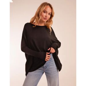 Blue Vanilla Ribbed Edge Detail Jumper - ONE / BLACK - female