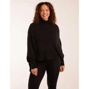 Blue Vanilla Batwing High Neck Jumper - ONE / BLACK - female