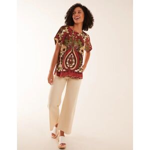 Blue Vanilla India Printed Top - S/M / Rust - female