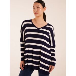 Blue Vanilla Striped V Neck Jumper - ONE / IVORY/NAVY - female