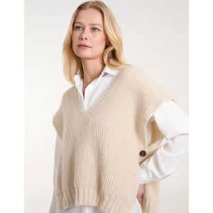 Blue Vanilla 2 in 1 Knitted Vest Shirt - ONE / BEIGE - female