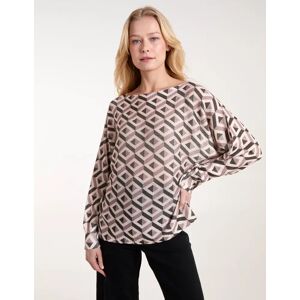 Blue Vanilla Geometric Print Top - ONE / KHAKI - female