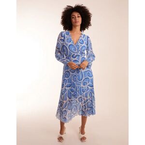 Blue Vanilla Wrap Pleated Dress - S/M / BLUE - female