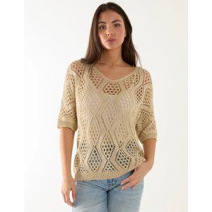 Blue Vanilla Crochet Lurex Top - ONE / GOLD - female